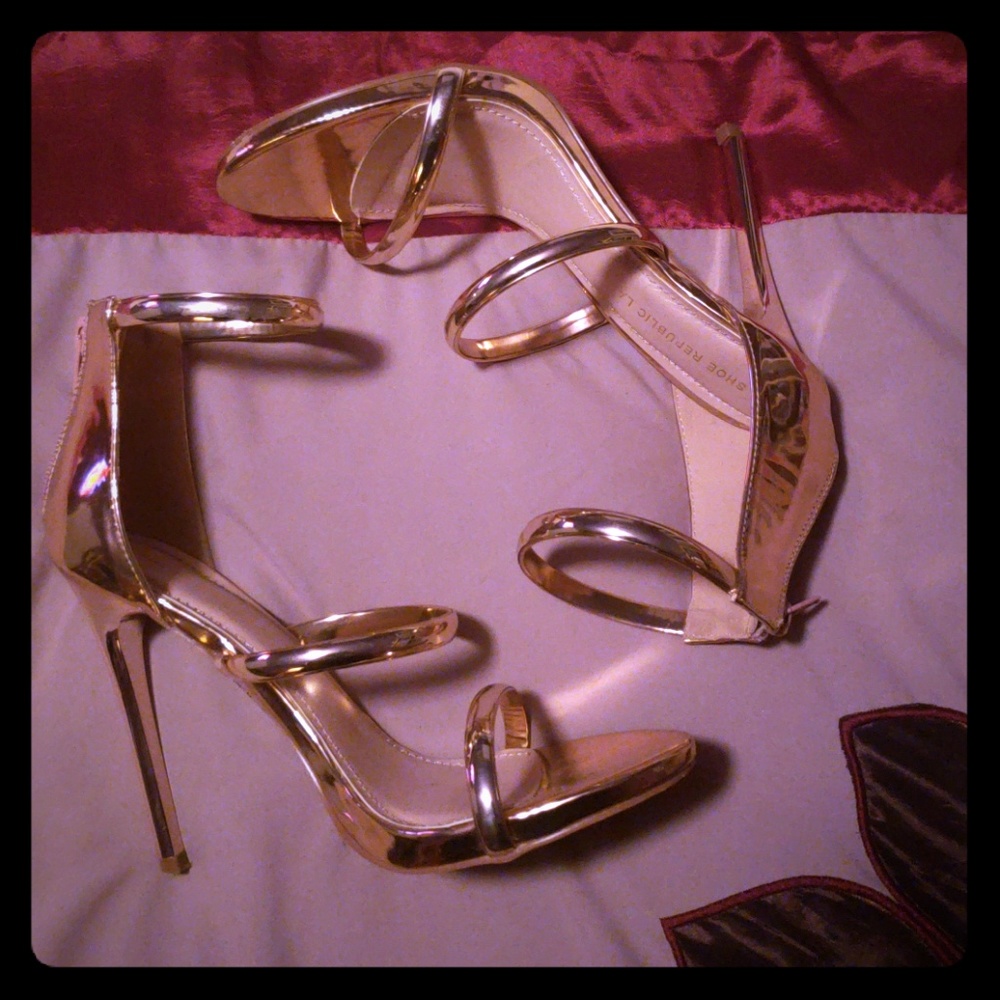 4" rose gold heels